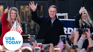 David Perdue and Kelly Loeffler address crowd as votes are counted in Georgia runoff  USA TODAY [upl. by Sadye]