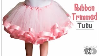 How to Make a Ribbon Trimmed Tutu  TheRibbonRetreatcom [upl. by Malinin850]