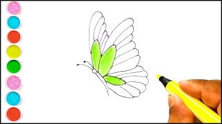 Butterfly drawing painting for kids magic fingers art kids drawing [upl. by Ydnac261]