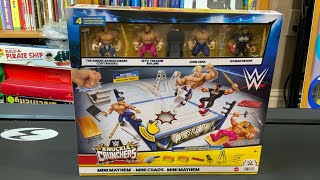 WWE KNUCKLES CRUNCHERS MINI MAYHEM RING REVIEW [upl. by Atnwahsal]