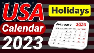 USA Holiday Calendar 2023  United States Federal and State Holidays 2023 [upl. by Anola]