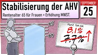 Stabilisierung der AHV AHV 21  Volksabstimmung 25 September 2022 [upl. by Ylloh]