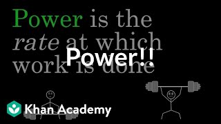 Power  Work and energy  Physics  Khan Academy [upl. by Ytsrik]