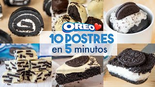 10 POSTRES de OREO Fáciles y Sin Horno 🍫  con 3 Ingredientes [upl. by Harts]