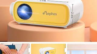 ELEPHAS YG280 Portable Projector for iPhone Smartphone Android Devices 1080P Wireless Projector [upl. by Enyaj852]