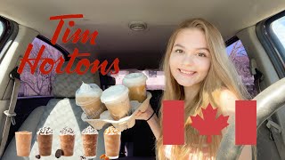 TRYING TIM HORTONS DRINKS IVE NEVER TRIED BEFORE  BETTER THAN STARBUCKS [upl. by Bab]