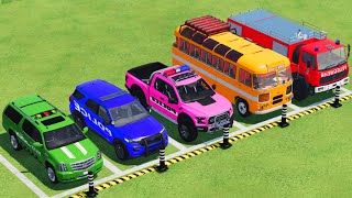 TRANSPORTING PIXAR CARS amp FRUITS WITH COLORED amp JOHN DEERE vs CLAAS vs TRACTORS  BeamNGdrive 983 [upl. by Chappell]