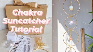 Chakra suncatcher DIY tutorial ♥️ how to make a suncatcher with crystals [upl. by Abijah]