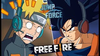 GOKU Y NARUTO JUEGAN JUMP FORCE Y FREE FIRE GAMEPLAY  FactyKilian [upl. by Richmond]