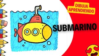 Como Dibujar un SUBMARINO Aprendiendo INGLES para Niños [upl. by Atteynek251]