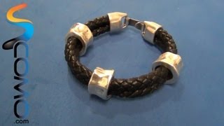 Hacer pulseras de cuero doble trenzado para hombre [upl. by Tove]