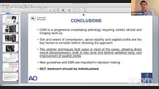 THE EANS WEBINAR DEGENERATIVE CERVICAL MYELOPATHY DCM [upl. by Enaed]