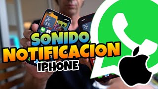 👉 Como CAMBIAR el SONIDO de NOTIFICACIONES de WHATSAPP en IPHONE 🔥 2024 [upl. by Atikam]