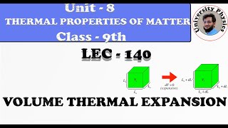 Volume thermal expansion class 9  Thermal expansion of solids  University Physics [upl. by Retsub]