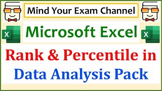 Rank amp Percentile in Data Analysis Toolpak in Microsoft Excel Statistical Analysis in MS Excel 2016 [upl. by Eniamsaj605]