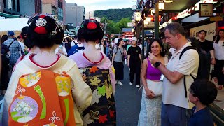 Geisha Tea Ceremony is The BEST Thing to Do  Gion Festival in Kyoto  京都、祇園祭での外国人観光客と舞妓さん、海外の反応 [upl. by Linder251]