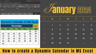 HOW TO MAKE A DYNAMIC CALENDAR IN EXCEL Tutorial [upl. by Enelyahs]