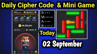 2 September Daily Cipher—Code for 1 m Coins Today  Hamster Kombat Daily Cipher  Daily Cipher Code [upl. by Shiri]