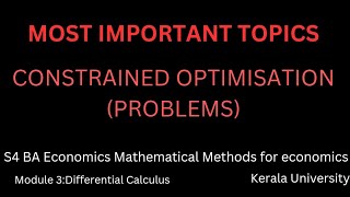 Constrained optimisation Problems [upl. by Dyane]