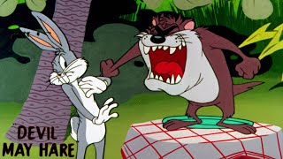 Devil May Hare 1954 Looney Tunes Bugs Bunny and Tasmanian Devil Cartoon Short Film [upl. by Nyrehtak]