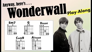 Wonderwall  Oasis  Easy Guitar Play Along Chords wLyrics [upl. by Audrey]