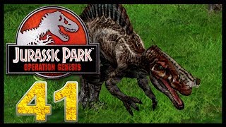 Jurassic Park Operation Genesis  Episode 41  Raptor rides Spinosaurus [upl. by Ahsiak]