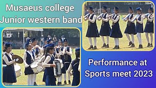 Musaeus college junior western band performance at annual sports meet 2023 [upl. by Amilah]