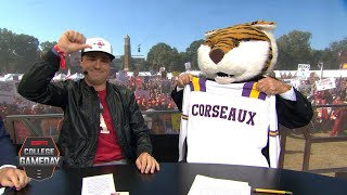 Lee Corso’s headgear pick for LSU vs Alabama with Justin Thomas  College GameDay [upl. by Cosme136]