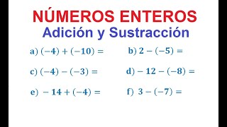 1 ADICIÓN Y SUSTRACCIÓN NÚMEROS ENTEROS [upl. by Burk]