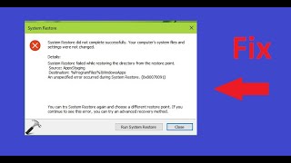 How to Fix System Restore Failed While Restoring Copying or Mounting the Registry [upl. by Etnohs268]