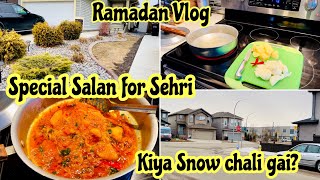 Special Aloo ka salan recipe Sehri special Kiya finally snow chali gai  Ramadan Routine Day 7🌙 [upl. by Lavro411]