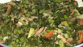 How To Make Steamed Callaloo and Saltfish Jamaican Style [upl. by Jens542]