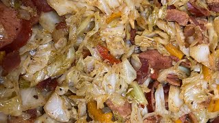 Fried Cabbage w Sausage  Babe Your Food Done [upl. by Platt]