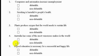 Argumentative Essays 01  Debatable amp Non Debatable Statements [upl. by Anire251]