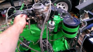 1952 Willys M38A1 F134 Hurricane motor running after clean up [upl. by Noned]