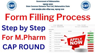 Maharashtra M Pharm Admission Form Filling Process 202324  M Pharm CAP Round  Apply Now [upl. by Adekram846]