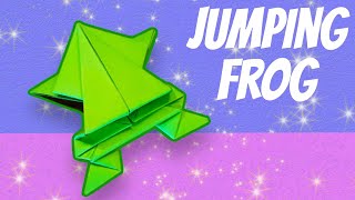 ORIGAMI JUMPING FROG  HOW TO MAKE AN ORIGAMI FROG [upl. by Claresta]