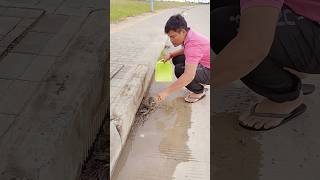 Looking Culvert Drain Water unclog remove culvert shorts [upl. by Arand487]