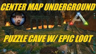 ARK NEW JUMPING PUZZLE CAVE  FREE EPIC LOOT  CENTER MAP UNDERGROUND TOUR [upl. by Lachlan]