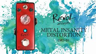 【RevoL effects】METAL INSANITY DISTORTION EMD01 エフェクター [upl. by Nesyrb]