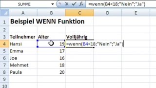 Excel WennFunktion einfach erklärt [upl. by Idelson]