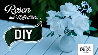 DIY romantische Rosen aus Kaffeefiltern  Deko Kitchen [upl. by Eimmit]