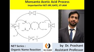 NET Chemistry  Monsanto Acetic Acid Process Organic Name Reaction 4 [upl. by Ecnarwal]