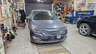 Hyundai Solaris Замена штатных галогеновых линз на бидиодные двухчиповые Aozoom A4 BILED [upl. by Eelyrag]