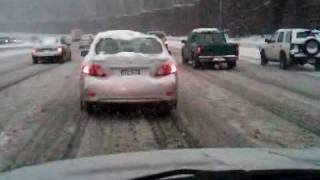 Driving around the Washington DC beltway durning a pretty bad snow storm [upl. by Ahsratal]