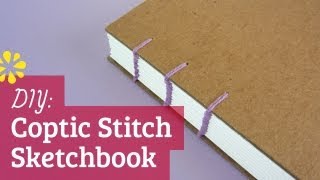 How to Make a Sketchbook  DIY Coptic Stitch Bookbinding Tutorial  Sea Lemon [upl. by Iduj]