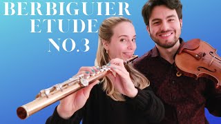 Berbiguier etude no 3 arranged for flute amp violin  an etude a day [upl. by Eimareg]