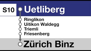 SZU Ansagen » S10 Uetliberg — Zürich Binz  Bauarbeiten  SLBahnen [upl. by Melantha]