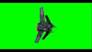 Free large spaceship fighter on green screen animation multiple angles HD [upl. by Holt90]