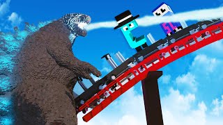 We Crash a Rollercoaster into Godzillas Crotch in Teardown Multiplayer [upl. by Raseac]